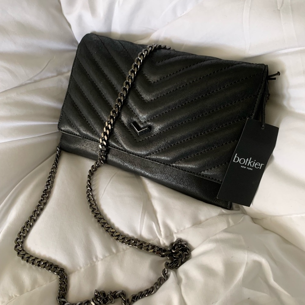 Botkier Leather Quilted Crossbody Wallet Purse